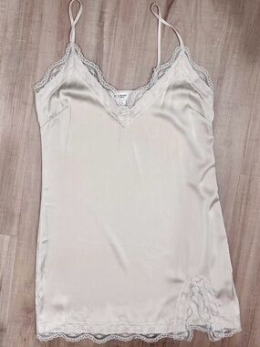 Song of Style Satin Lace-Trim Slip Mini Dress - Ivory